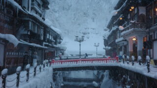朝の銀山温泉