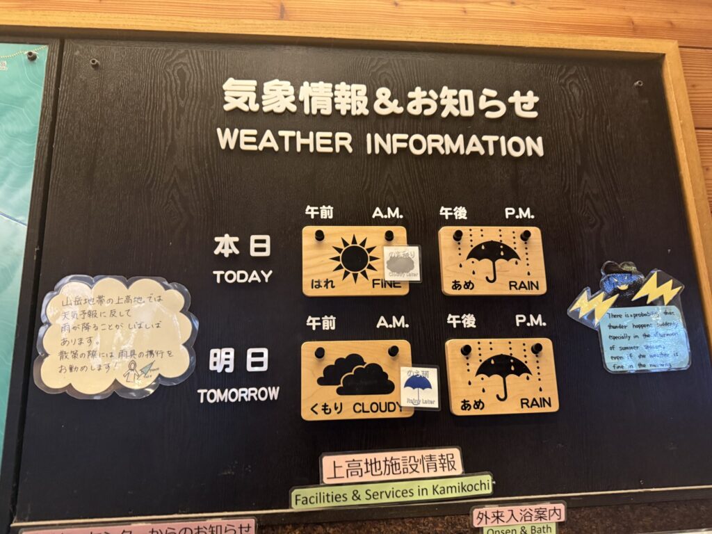 上高地 天気予報