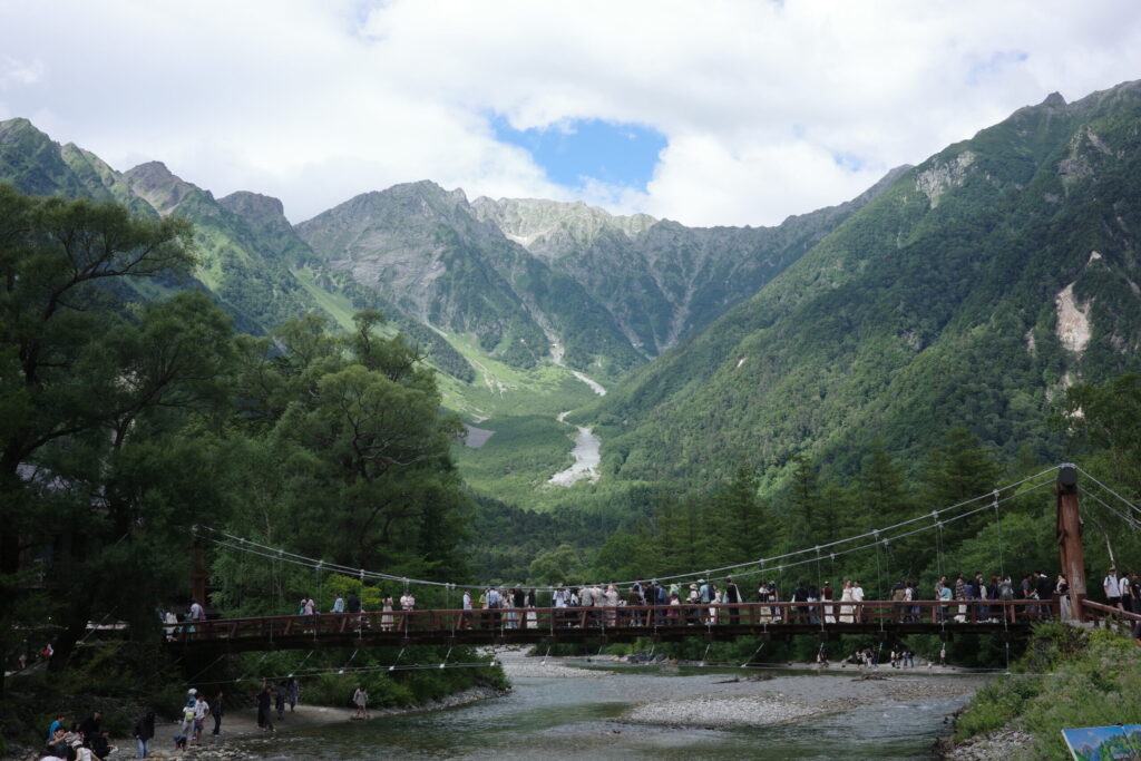 上高地 河童橋 曇り