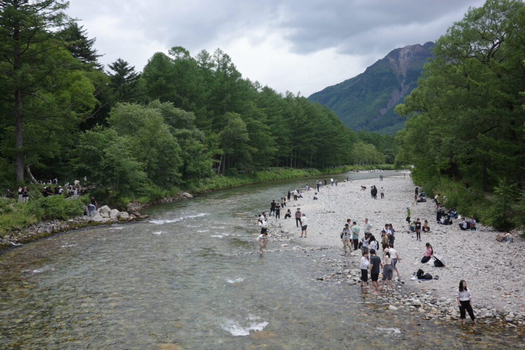 上高地 河童橋 曇り