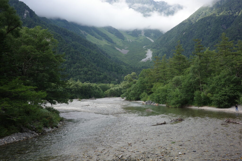 上高地 河童橋 曇り